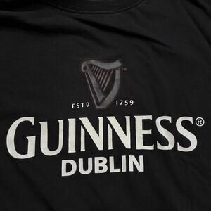 Guinness Dublin Harp Logo Black T-Shirt Men's Size Medium Beer Ireland Official